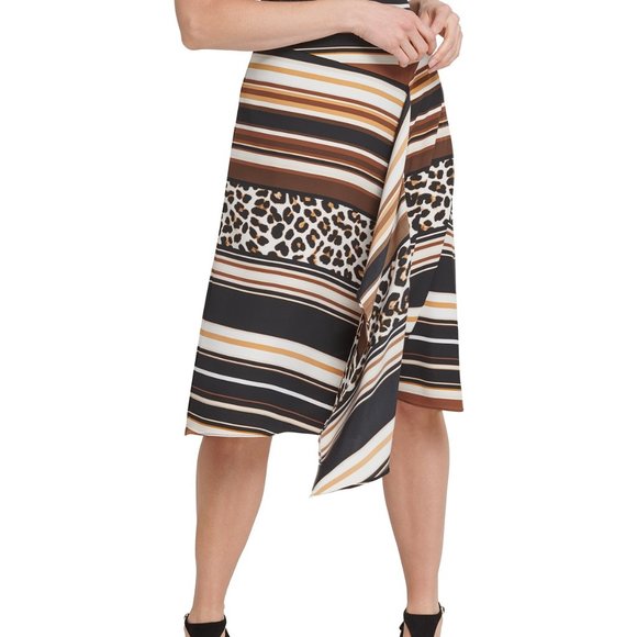 Dkny Dresses & Skirts - Dkny Mixed Animal Print Midi Asymmetrical Skirt